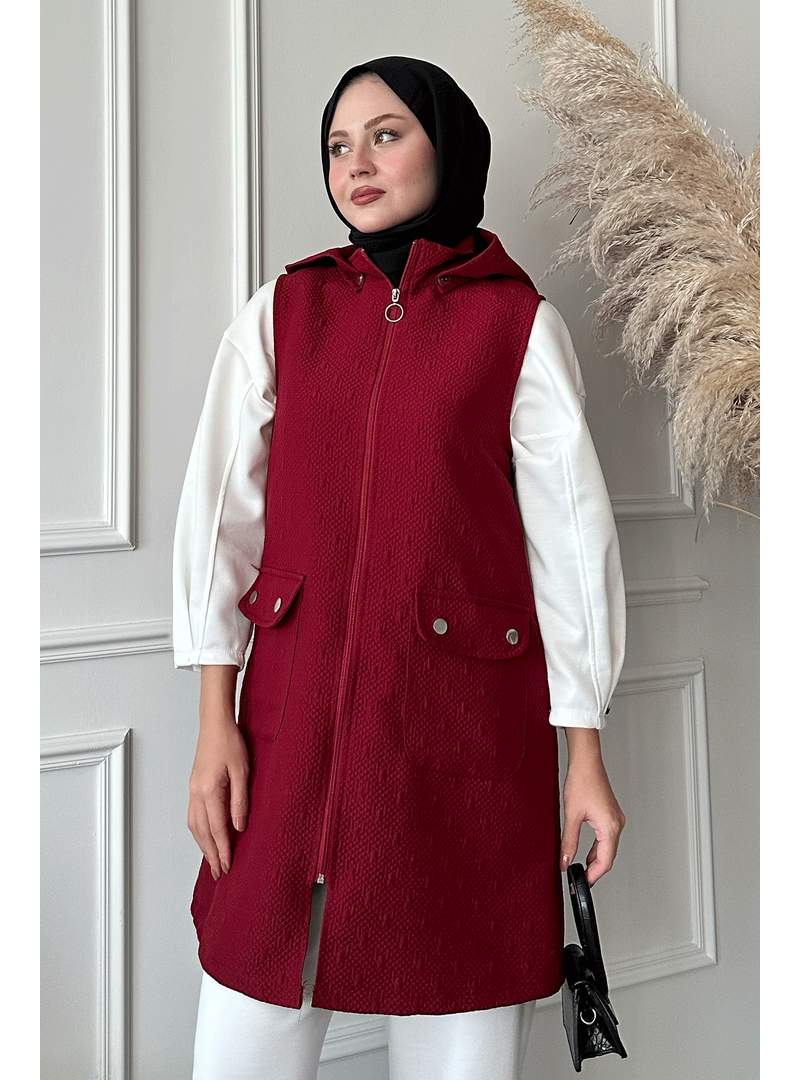InStyle Cepli Kapitone Bordo Yelek