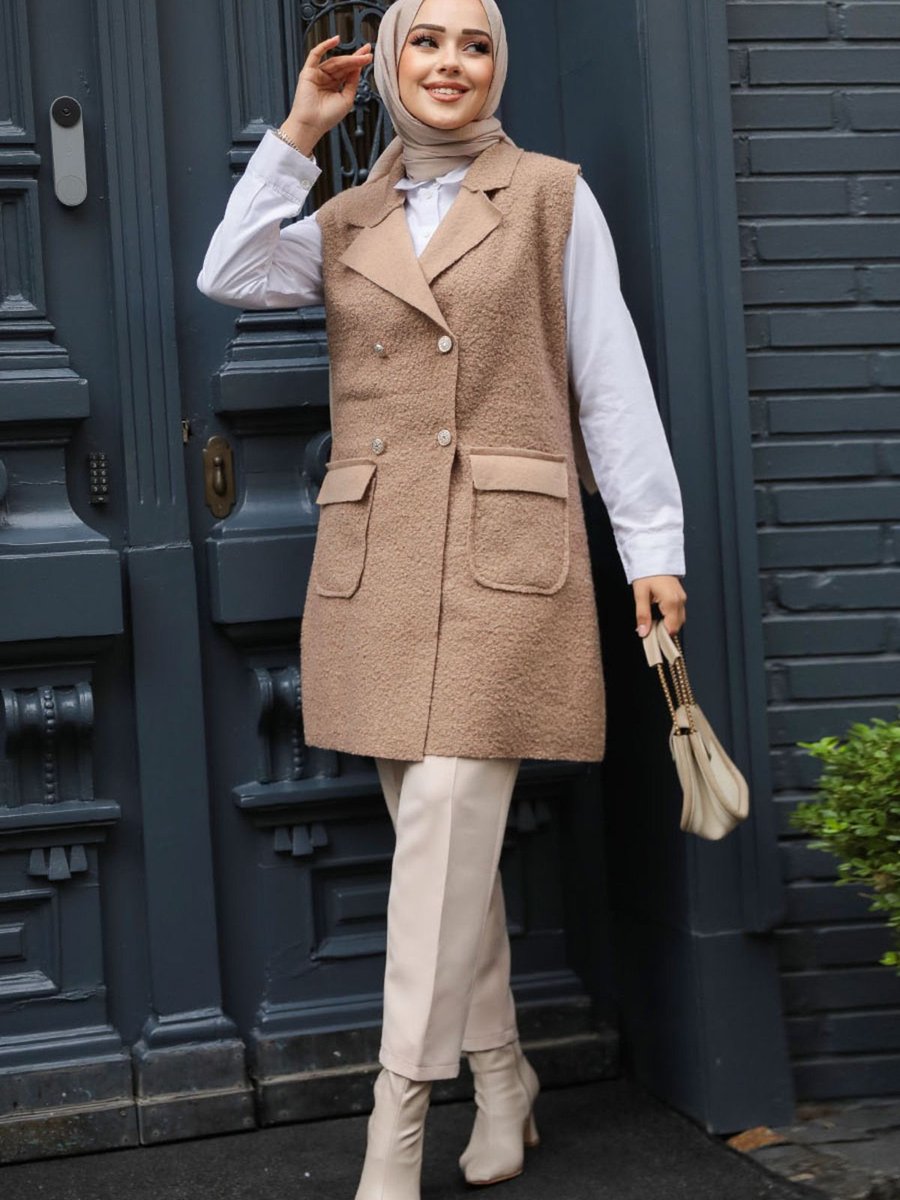 Neva Style Düğmeli Vizon Yelek