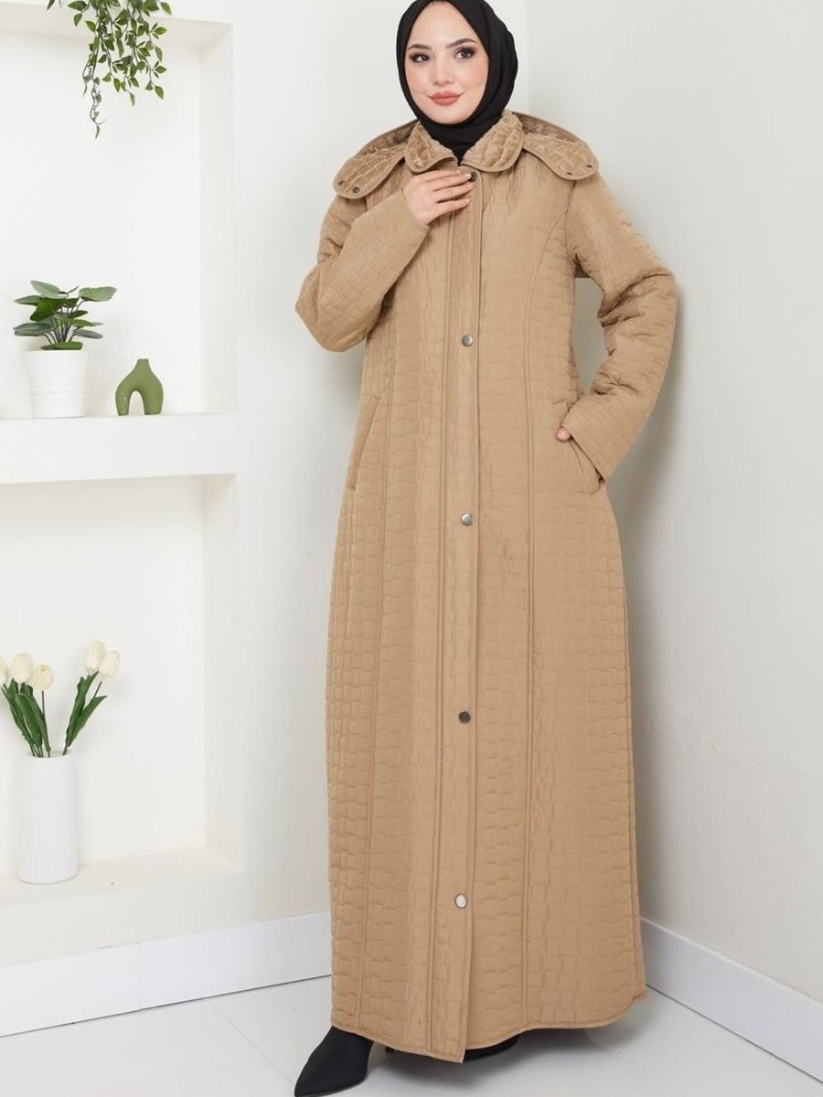 Nevayla Moda İçi Kürklü Tam Boy Kaban Mont