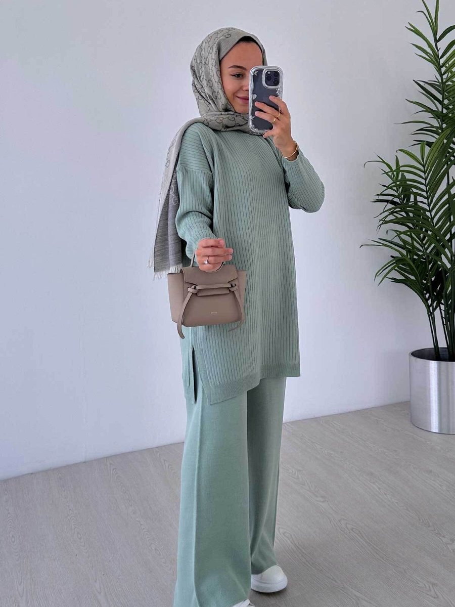 Ka Hijab Anje Triko Takım Yeşil