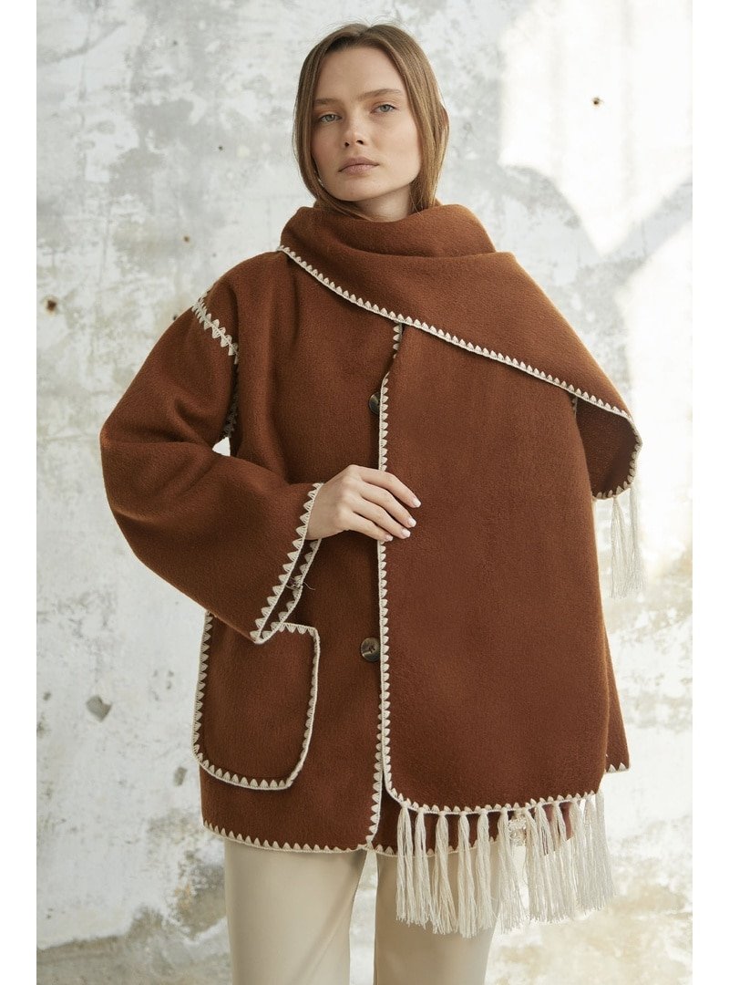 InStyle Taba Alira Atkılı Kaşe Ceket