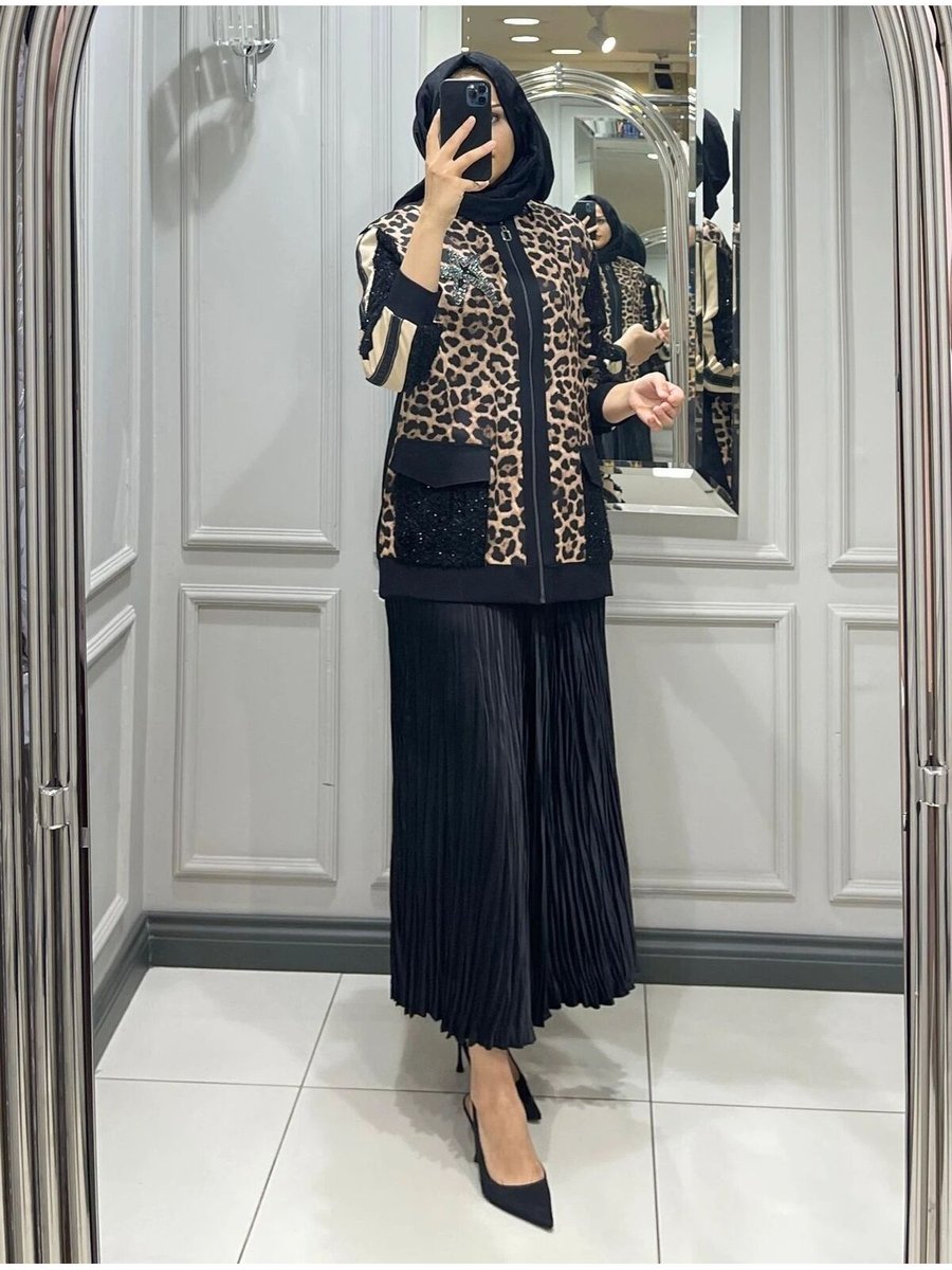 My312 Leoparlı Bumber Ceket
