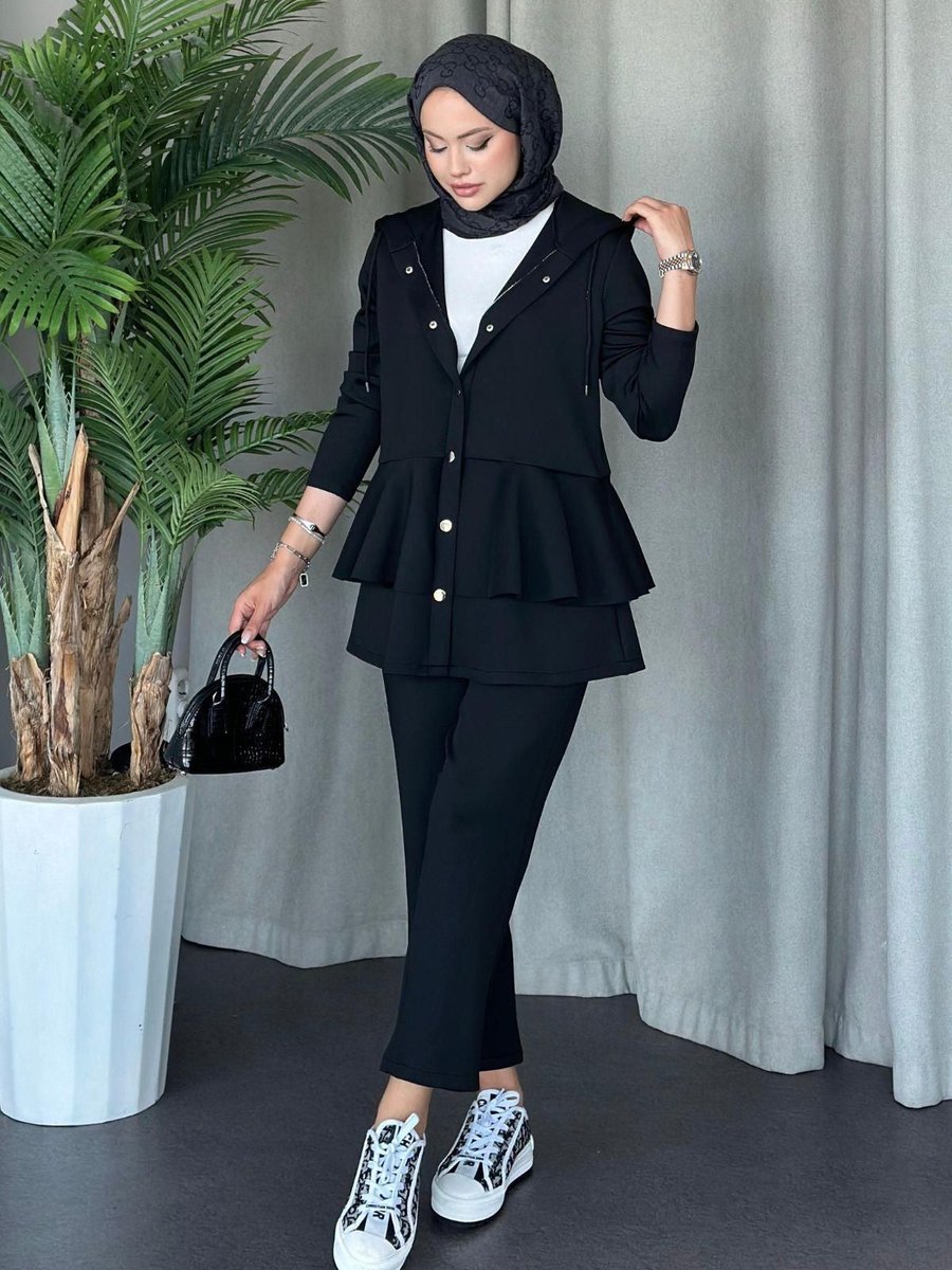 Haza Moda Lady Scuba Takım Siyah