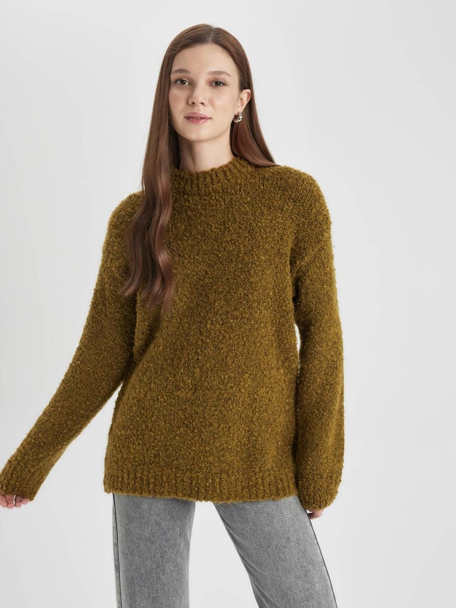 Defacto Regular Fit Yarım Balıkçı Yaka Basic Düz Triko Kazak Tunik B8138ax23wn