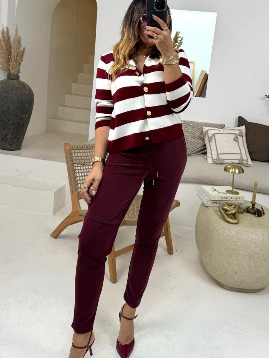 Sohotique By P Bordo Mat Efekt Deri Pantolon