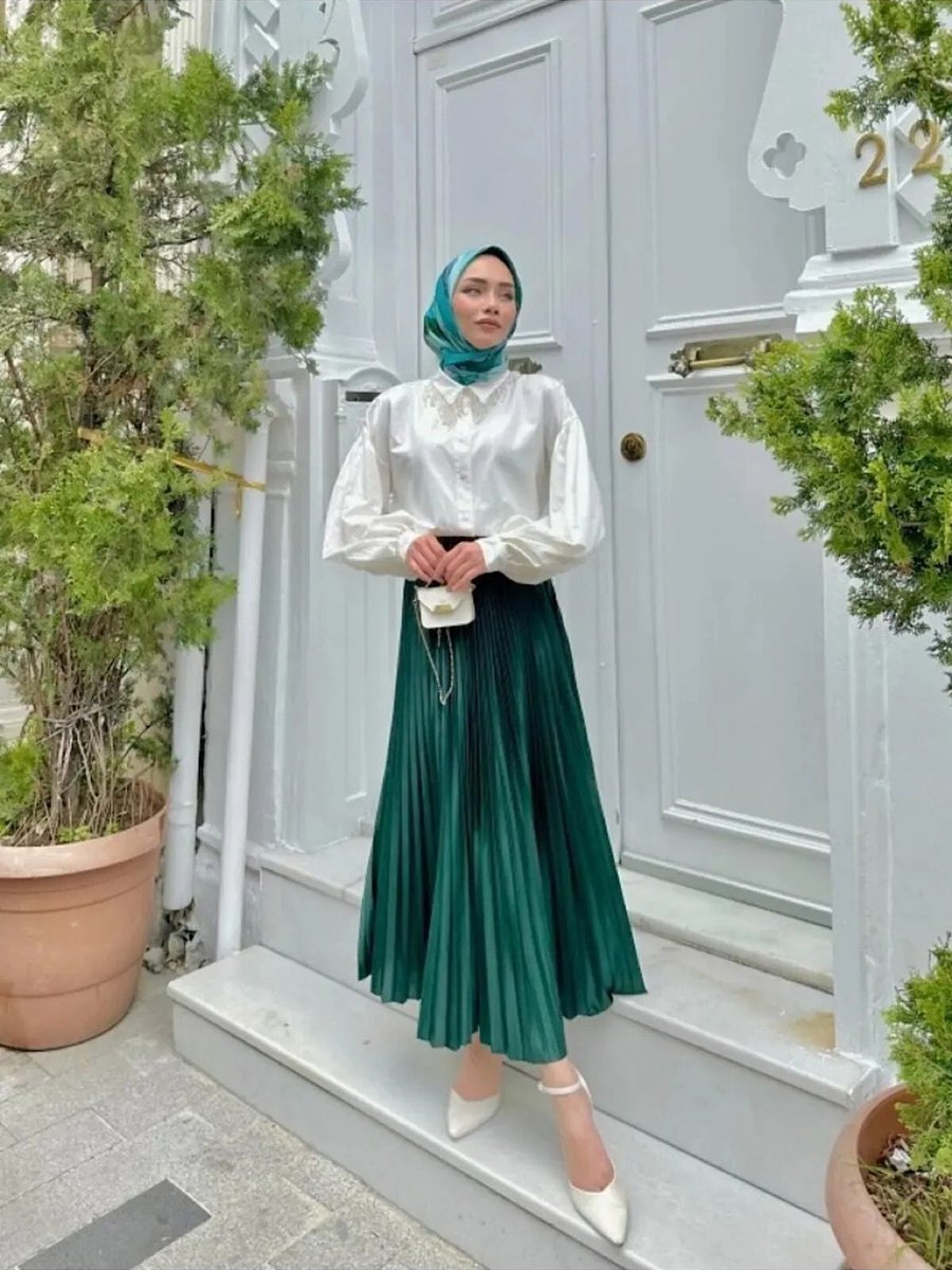 Hifaden Beli Lastikli Pileli Etek, Standart Beden (henza)
