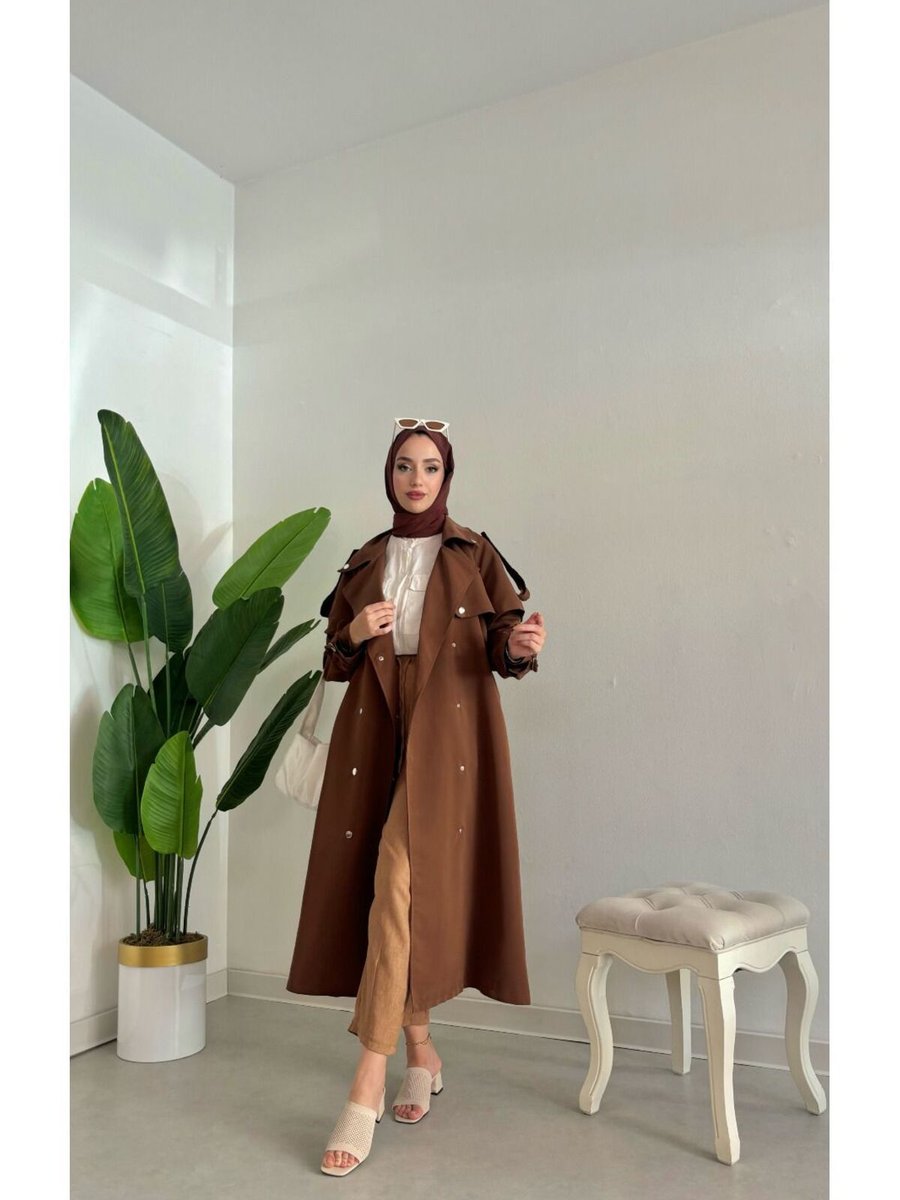 Busta Boutique Astarlı Oversize Trenç