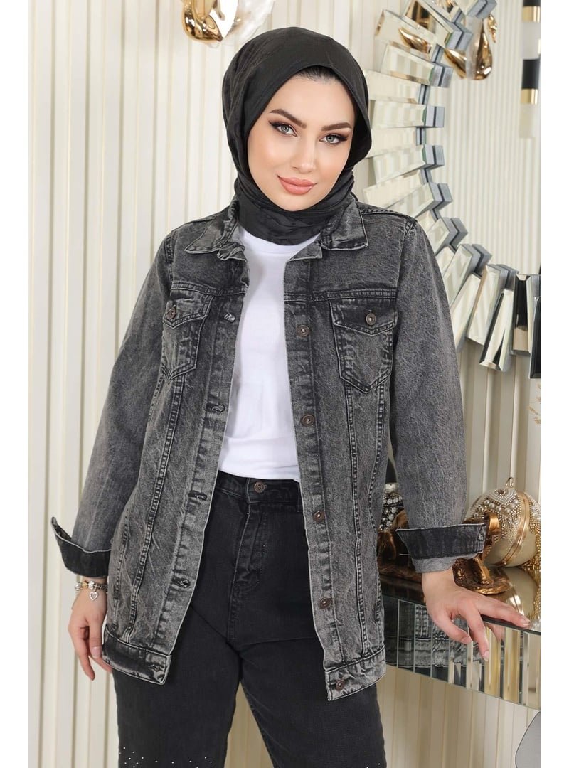 MISSVALLE Füme Düğmeli Kot Ceket