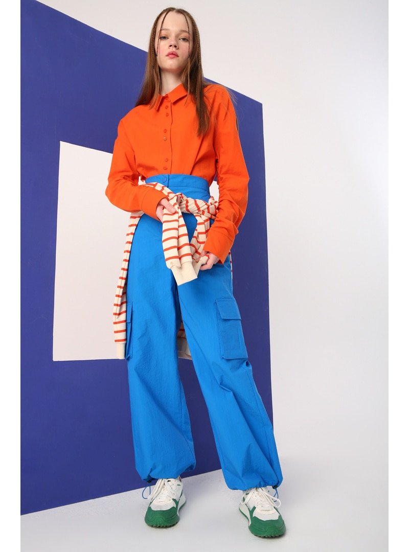 Allday Saks Kargo Cepli Paçası Büzgülü Paraşüt Pantolon