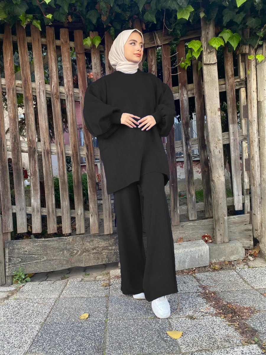 Tuma Basic Balonkol Triko Takım Siyah