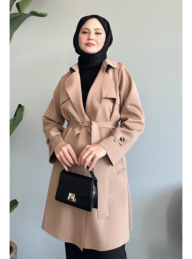 InStyle Rüzgarlı Bej Scuba Kap