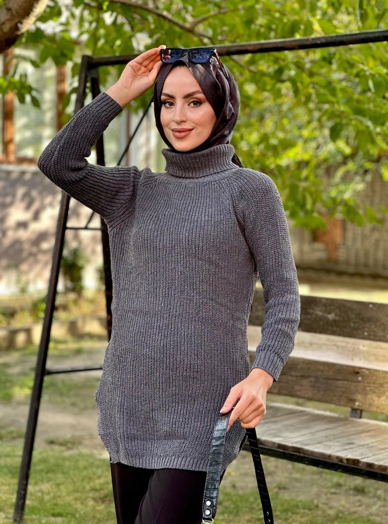Nergis Neva Bogazlı Triko Tunik