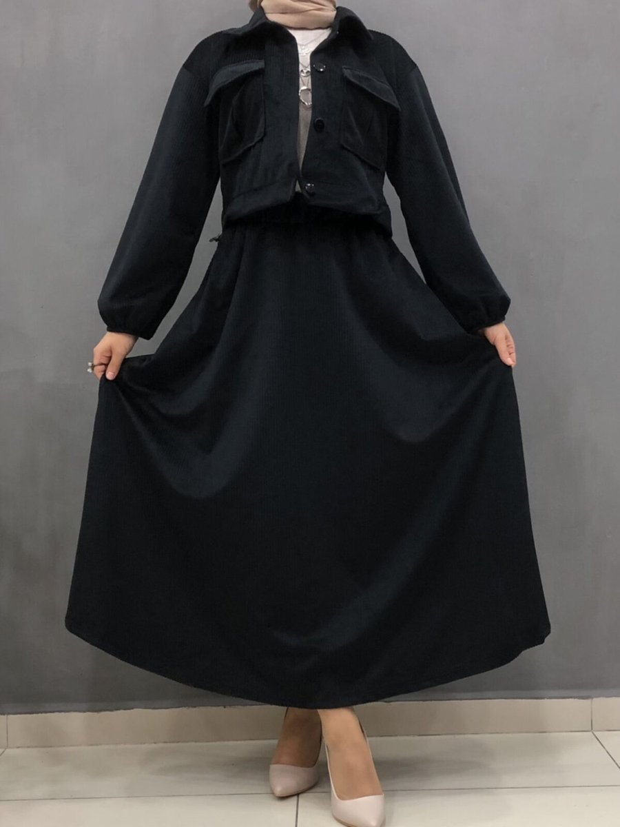 Yonez Moda Yonez Kadife Etek Ceket Takımı