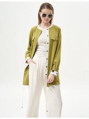 Kayra Pileli Cep Detaylı Basic Pantolon Ekru