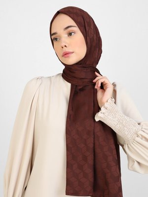 Tuva Acı Kahve Diamond Mermer Desen Şal