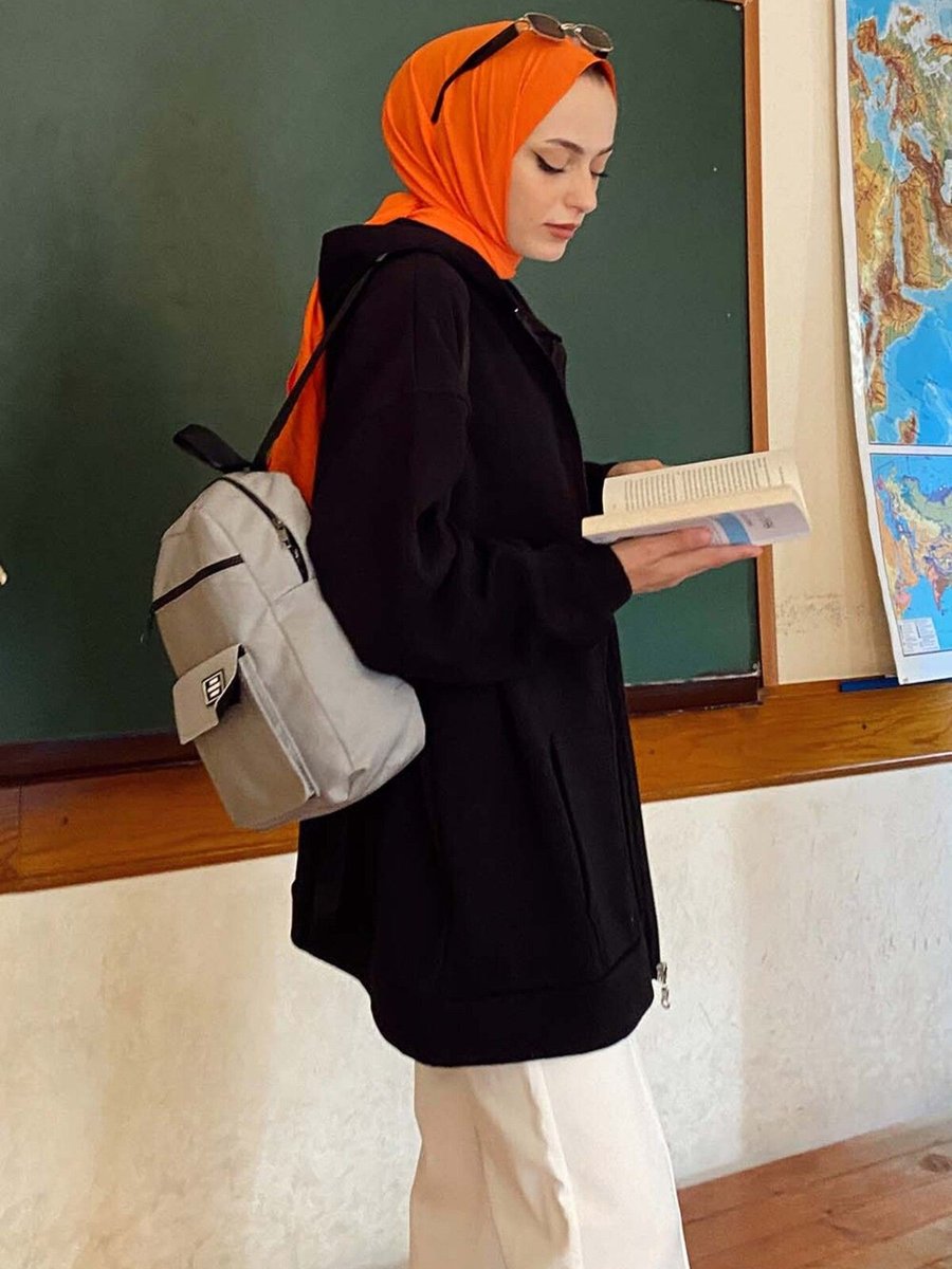 Lamelif Ön Fermuar Detaylı Hırka