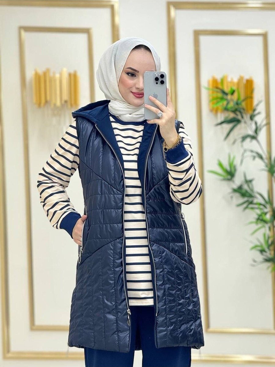 Moda4b Kadın Tesettür Takım Parça, İki İplik Kumaş N _ Laci