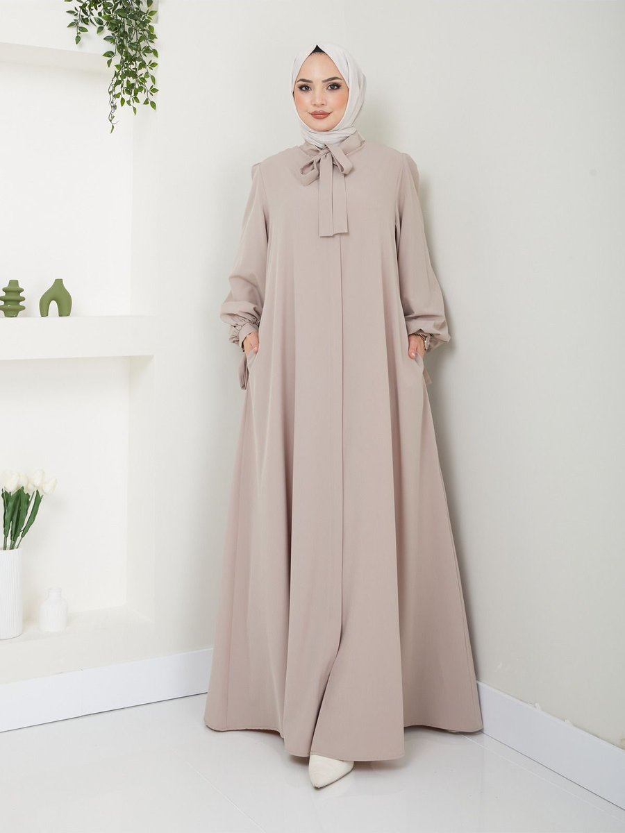 Ayşe Melek Giyim Abiye Moda Fular Yakalı Ferace