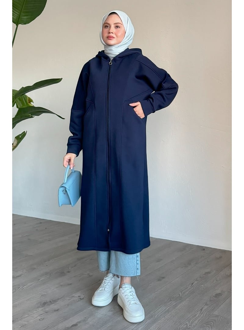 InStyle Çift Cepli Önden Fermuarlı Lacivert Kap
