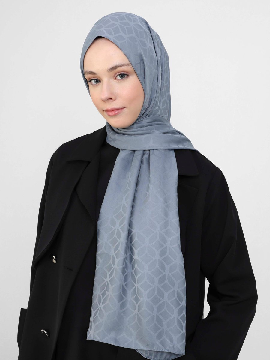 Tuva Gri Diamond Yaprak Desen Şal