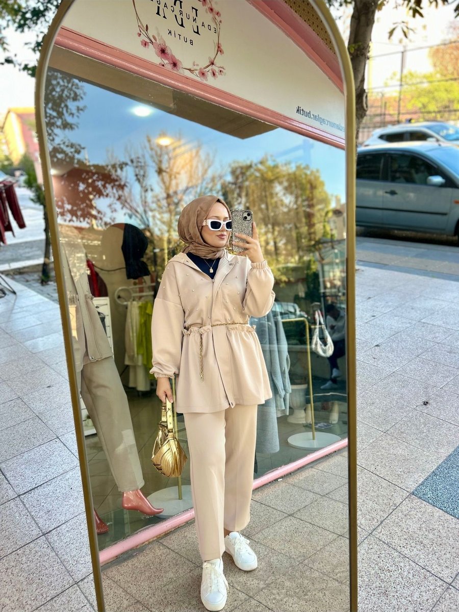 Edanurçağlar Butik Taşlı Scuba Kumaş Eşofman Takımı