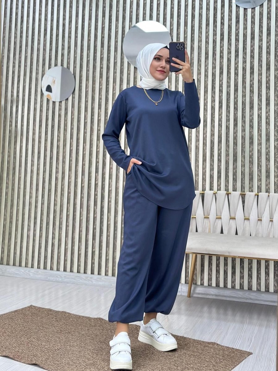 Moda Krash Oyşo Kumaş Şalvar Pantolon Spor Takım