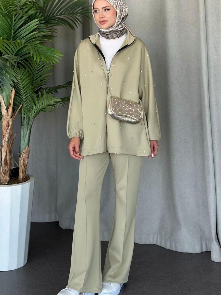 Şulemoda Giyim Nepa Taşlı Scuba Takım Mint