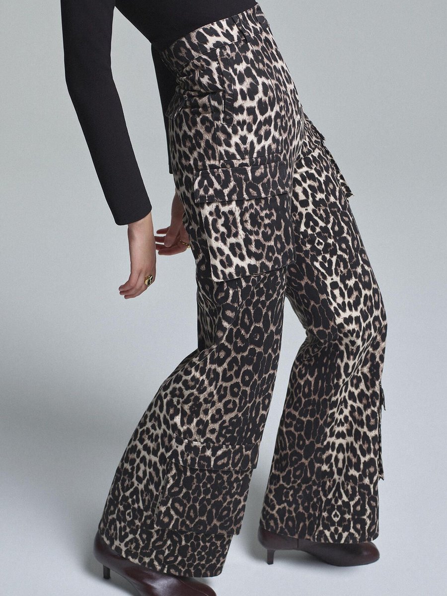 Touche Prive Leopar Desenli Kargo Pantolon