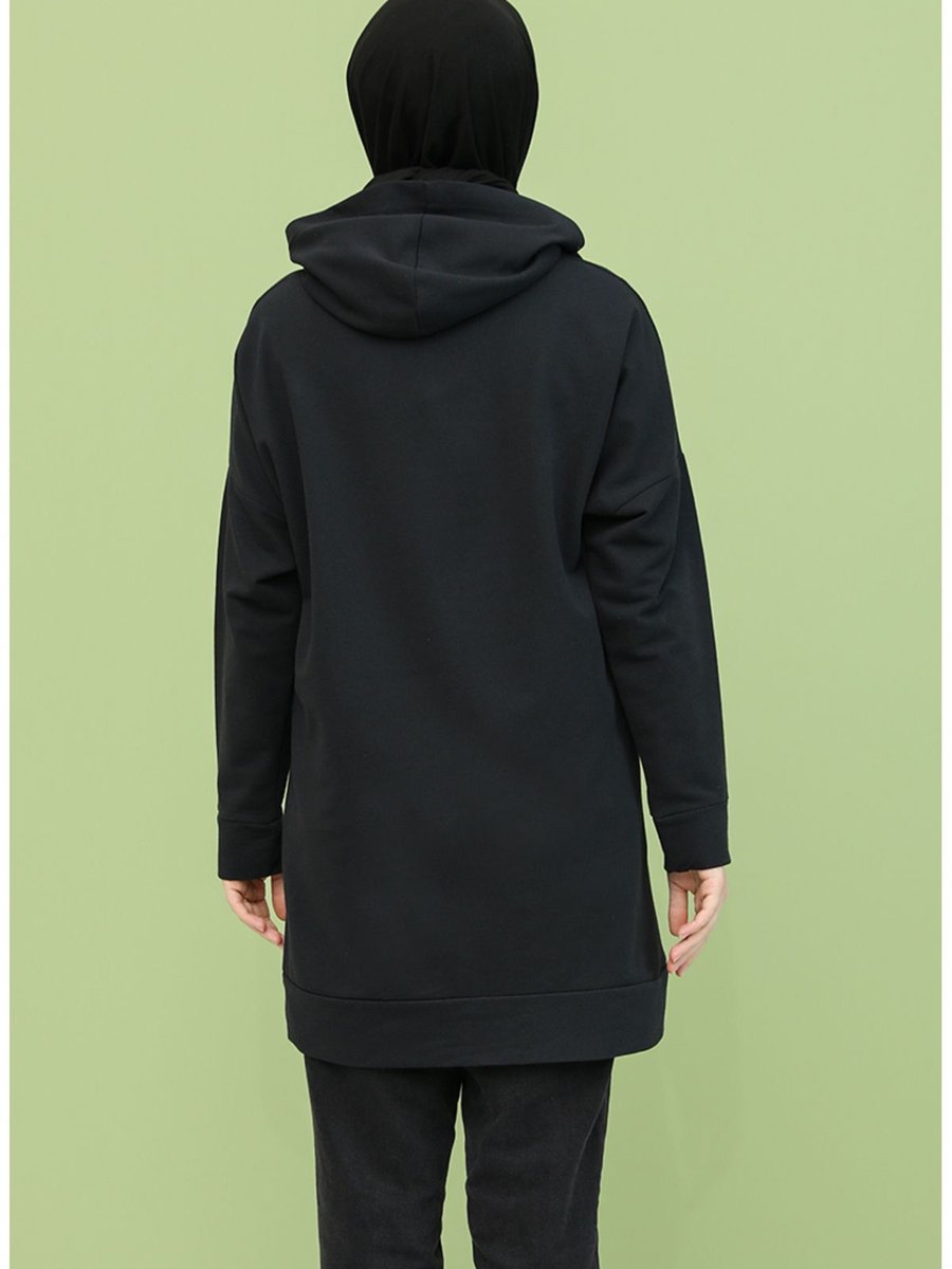 Sefamerve Fermuarlı Sweatshirt Siyah