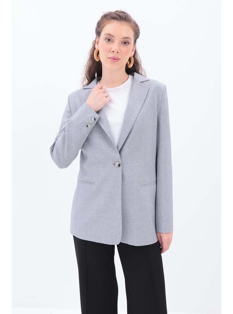 Allday Gri Astarlı Blazer Ceket
