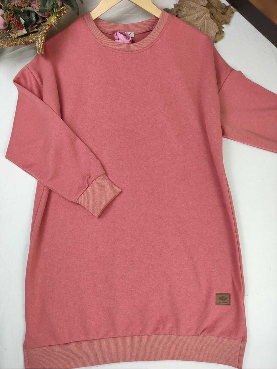 Almina İki İplik Pamuk Penye Tesettür Tunik Sweatshirt