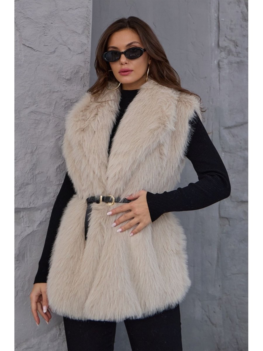 Elif Özbey Butik Vizon Premium Kürk Yelek