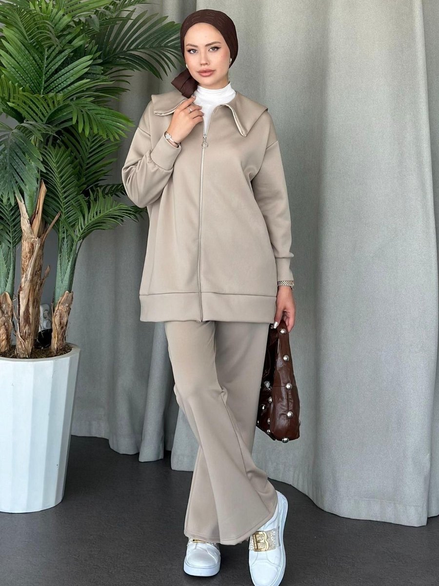 Haza Moda Serenay Scuba Takım Bej