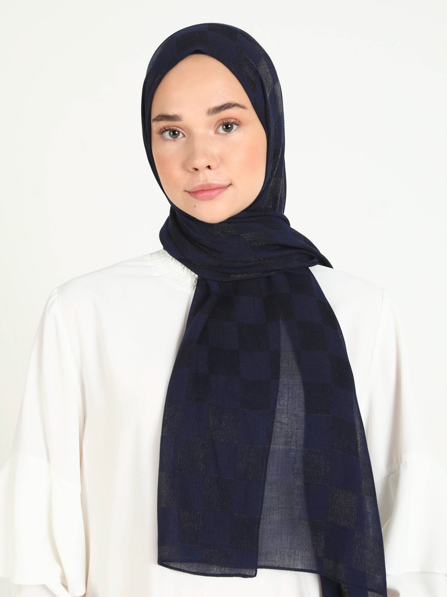 Miray Lacivert Dama Karla Şal
