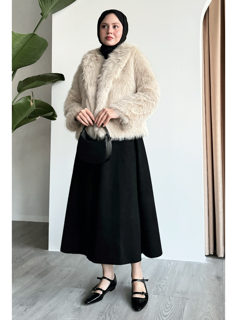 InStyle Astarlı Kısa Bej Kürk