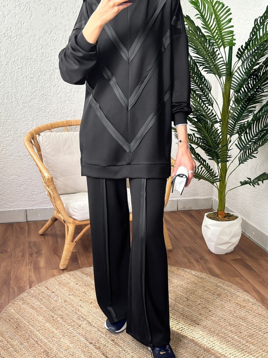 Miraydin Butik Asimetrik İkili Takım Siyah