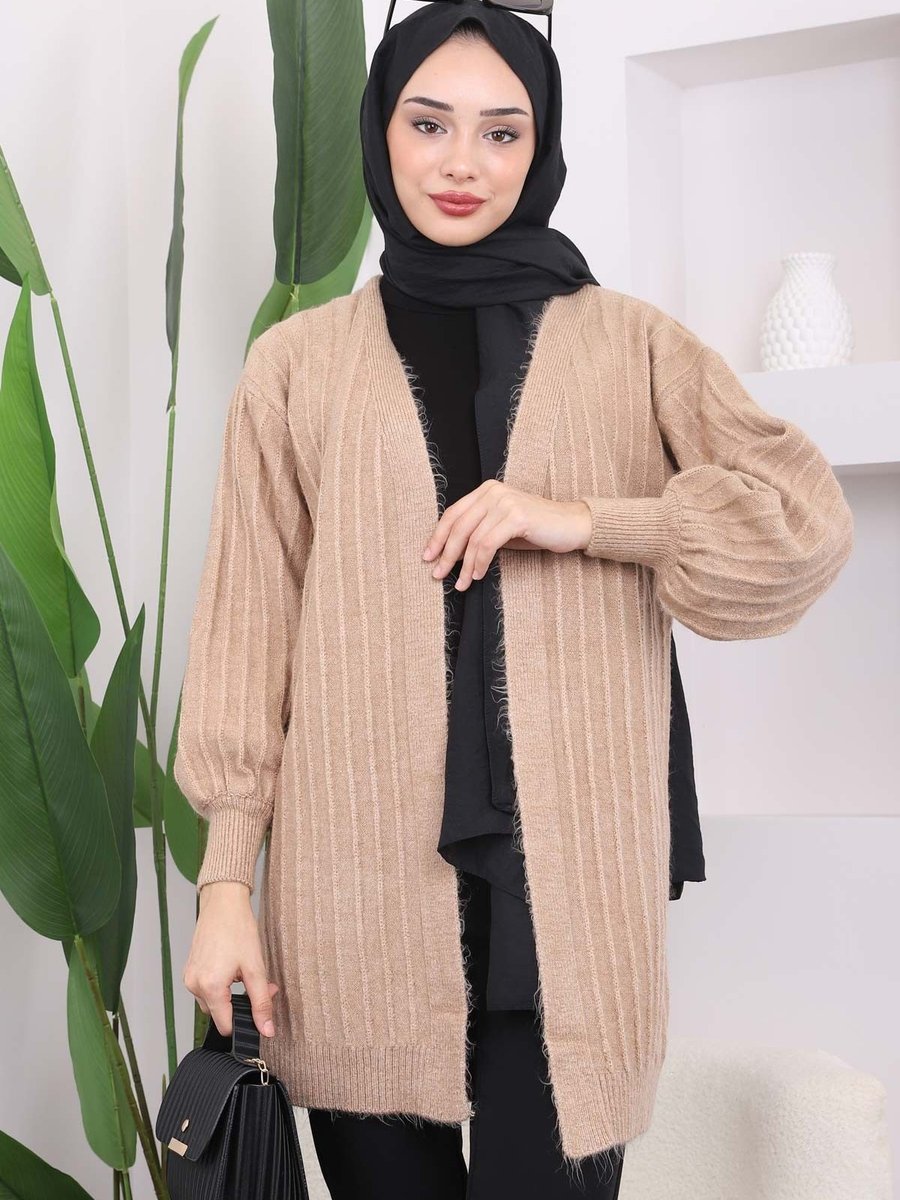İmajbutik Bisküvi Fitilli Şardon Triko Hırka