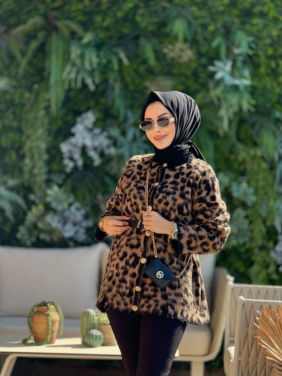 Alanurmoda Leopar Desen Hırka