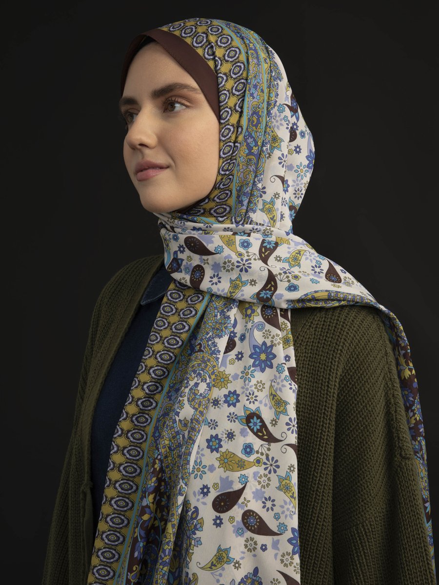 Tuva Cok Renkli Etnik Desenli Şal