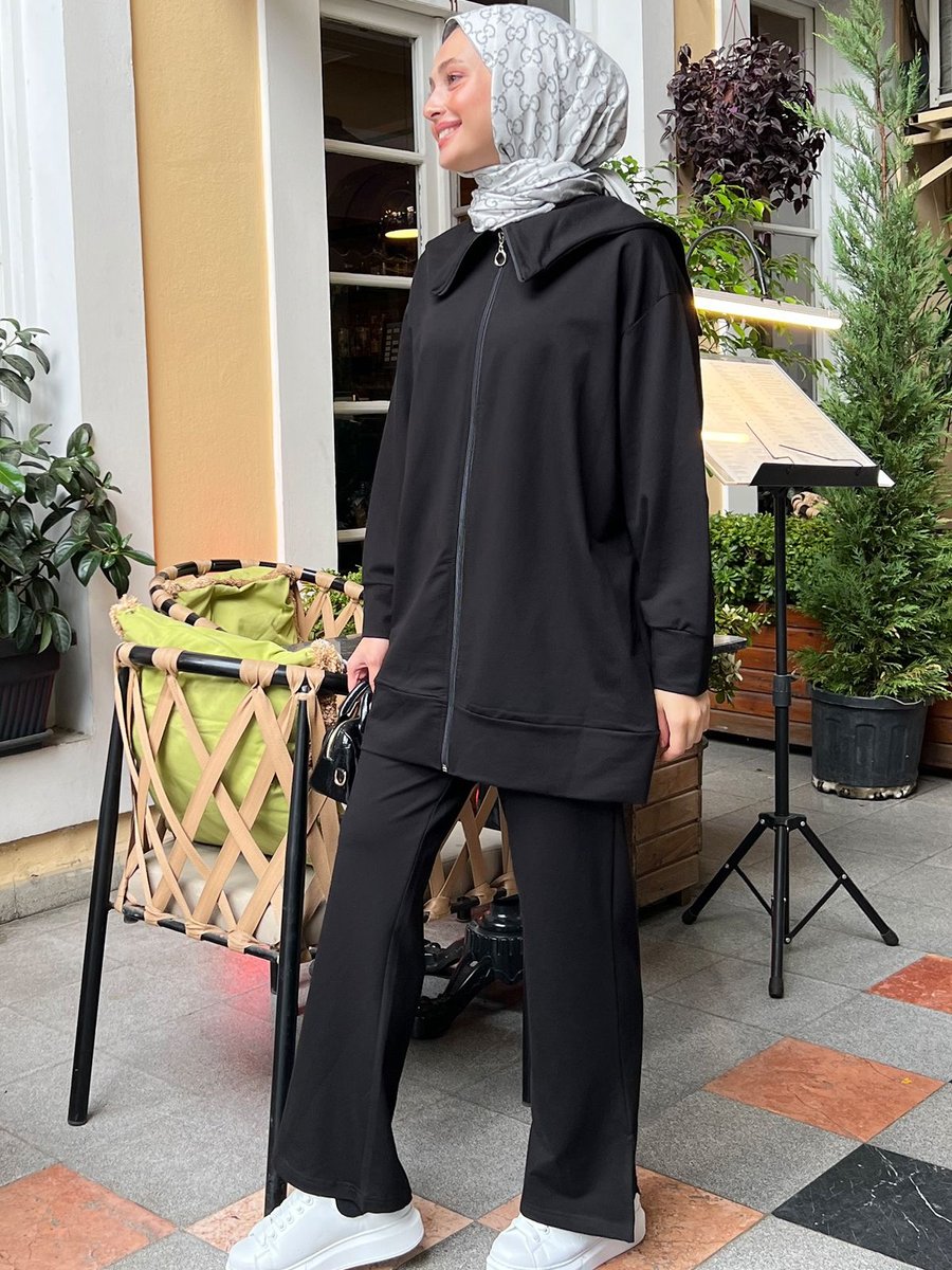 Rimel Moda Gemici Model Pantolon Takım Siyah