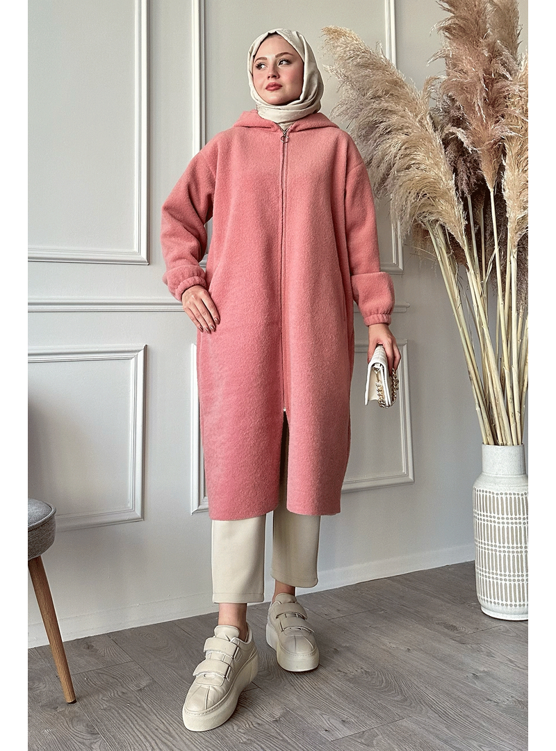 InStyle Keçe Kapüşonlu Pembe Kap