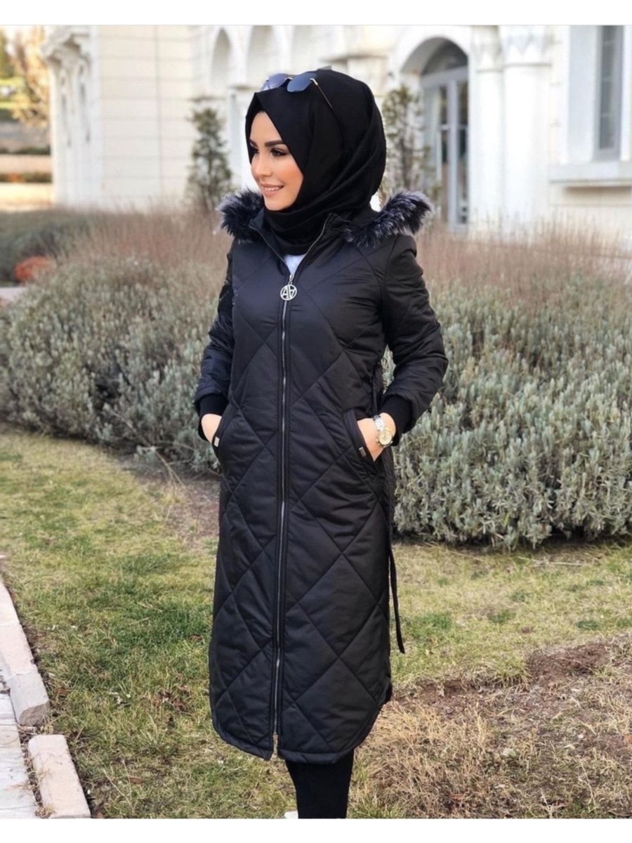 Armine Kapitone Siyah Mont