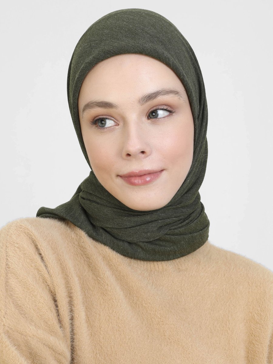 Miray Koyu Haki Büyük Boy Pamuk Eşarp