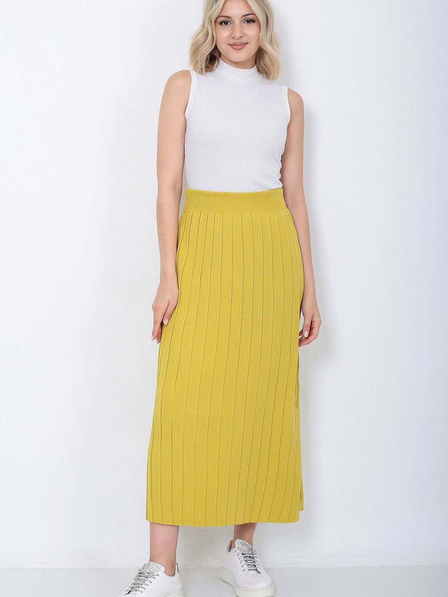 Lugmo Triko Etek Oversize Hardal