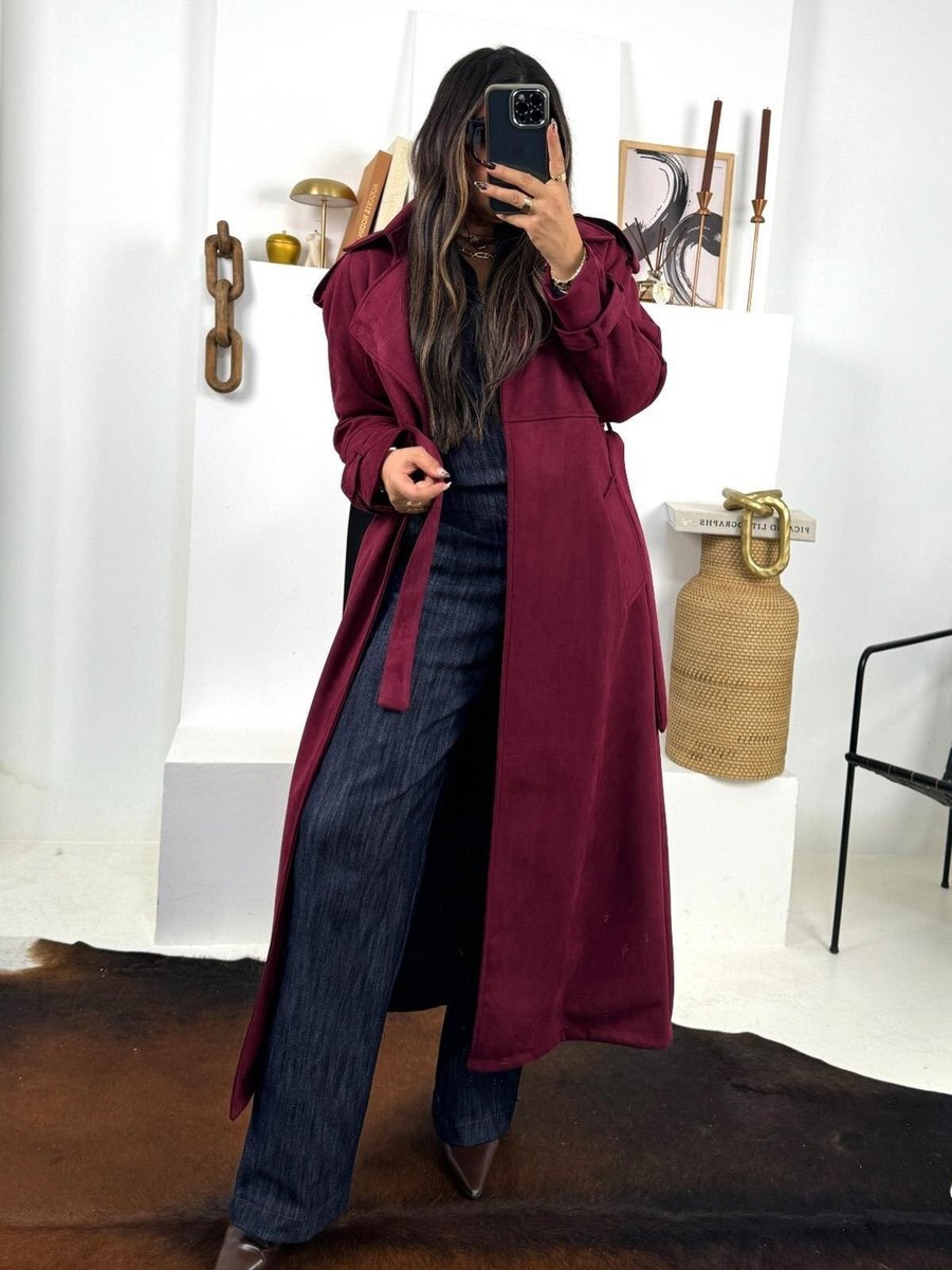 Sohotique By P Bordo Güderi Trençkot Model Kaban