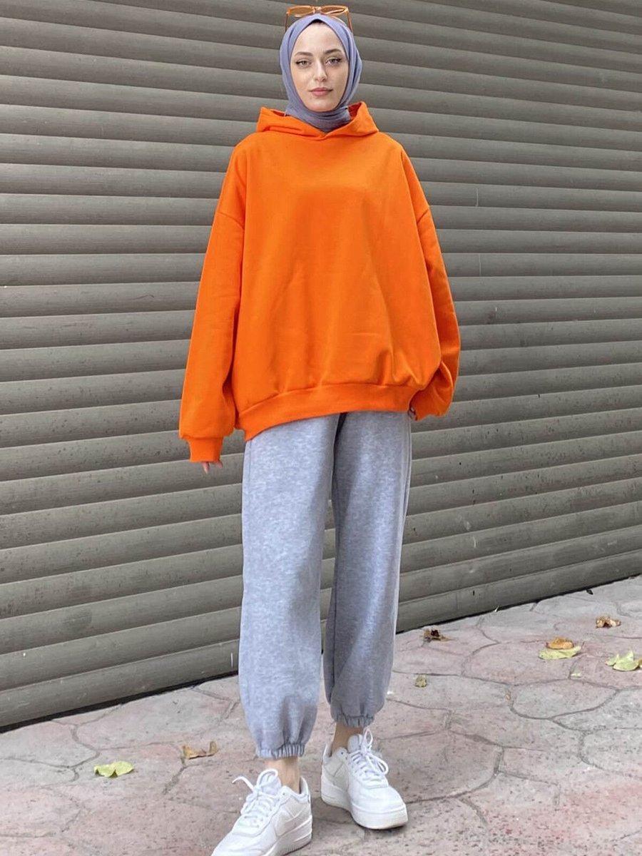 Lamelif Kapüşonlu Salaş Sweatshirt