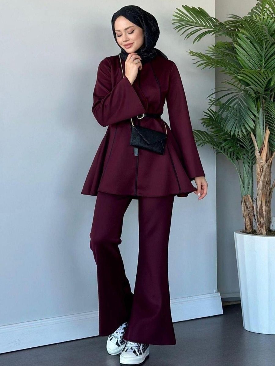 Şulemoda Giyim Prag Takım Mürdüm