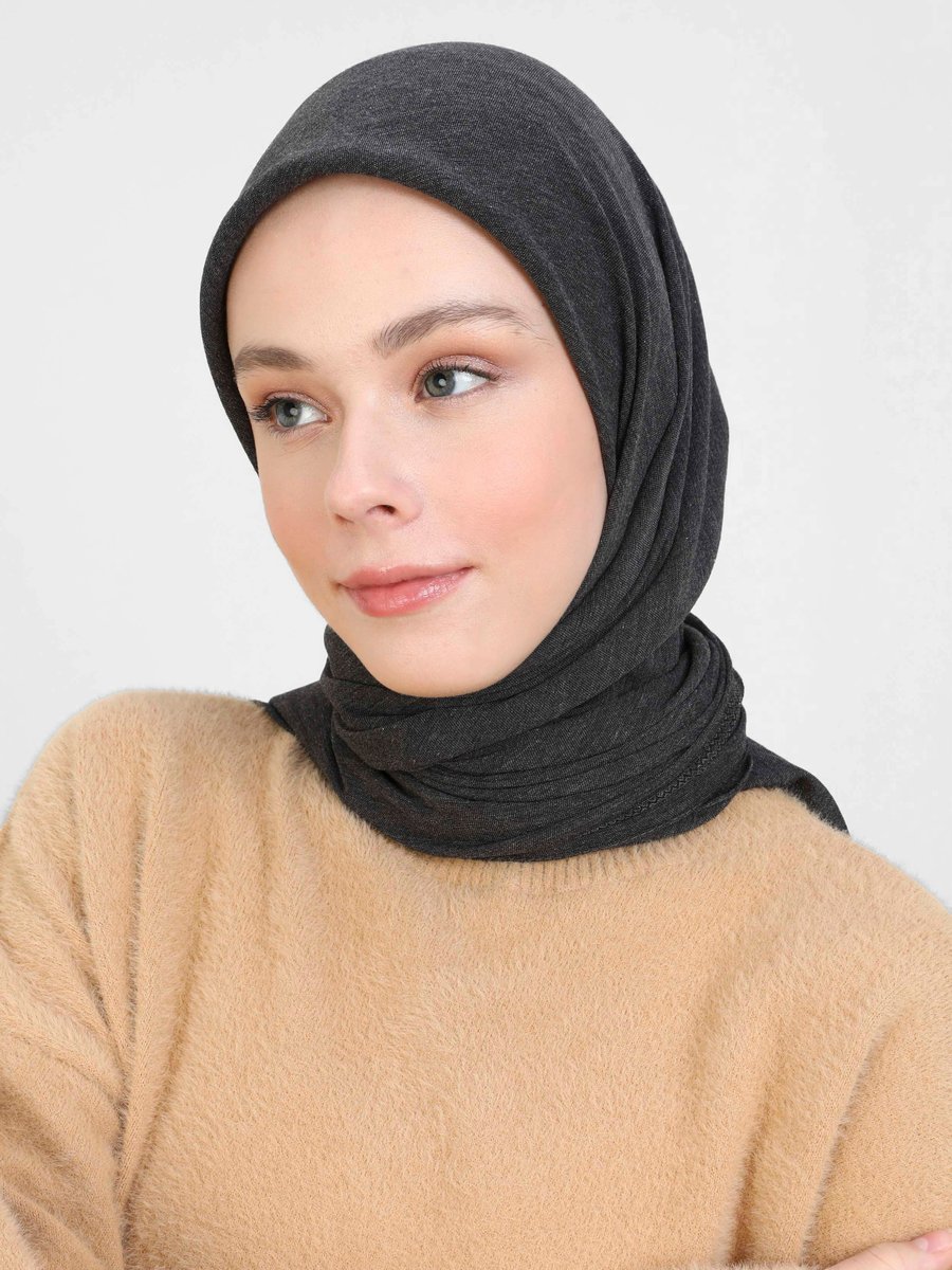 Miray Antrasit Büyük Boy Pamuk Eşarp