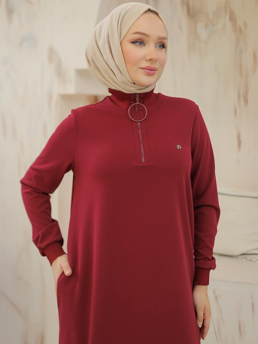 Armine Trend Halkalı Fermuar Ve Yüksek Yaka Tunik
