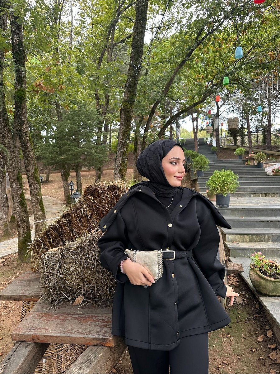 Yequn Siyah Scuba Kumaş Kemerli İkili Takım